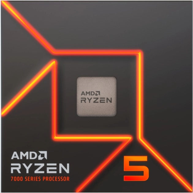 Boîte du processeur AMD Ryzen 5 7600X – vue de face sur fond blanc