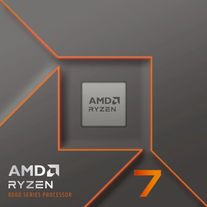 Boîte du processeur AMD Ryzen 7 8700F – vue de face sur fond blanc