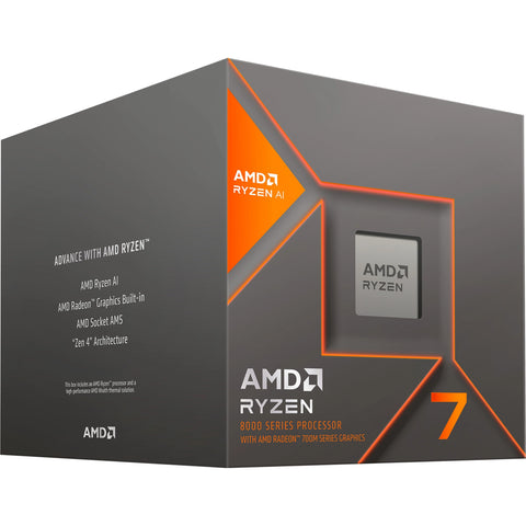 Boîte du processeur AMD Ryzen 7 8700G – vue principale sur fond blanc