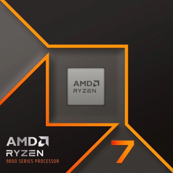 Boîte du processeur AMD Ryzen 7 9700X – vue de face sur fond blanc