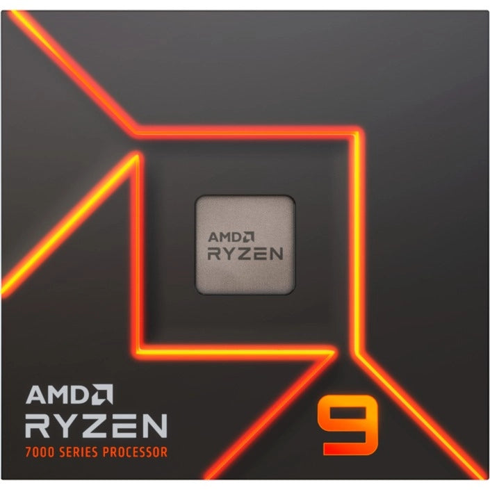 Boîte du processeur AMD Ryzen 9 7900 – vue de face sur fond blanc