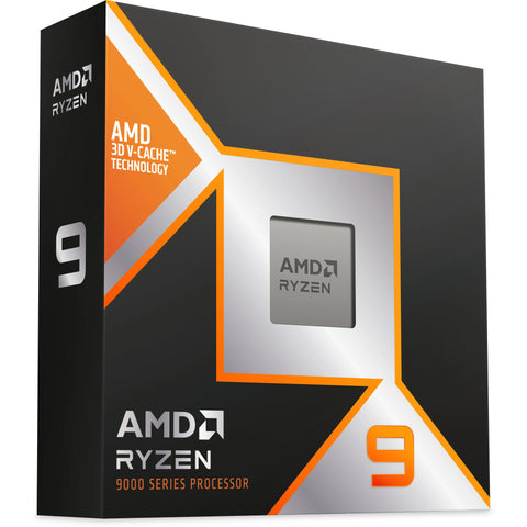 Boîte du processeur AMD Ryzen 9 9900X3D – vue principale sur fond blanc