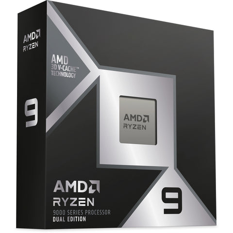 Boîte du processeur AMD Ryzen 9 9950X3D2 – vue principale sur fond blanc
