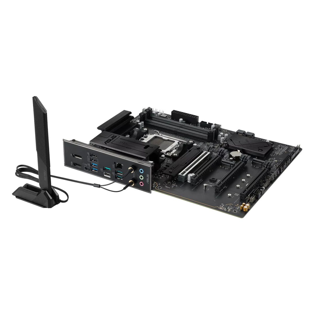 ASUS B850 MAX GAMING WIFI — vue produit 5 sur fond blanc carré — réf. 90MB1PR0-M0EAY0