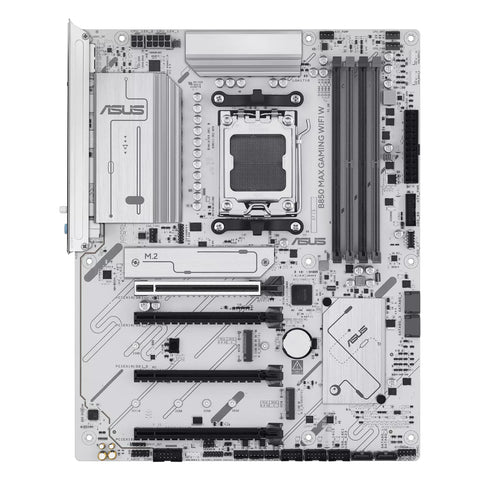 ASUS B850 MAX GAMING WIFI W — vue principale sur fond blanc carré — réf. 90MB1M10-M0EAY0