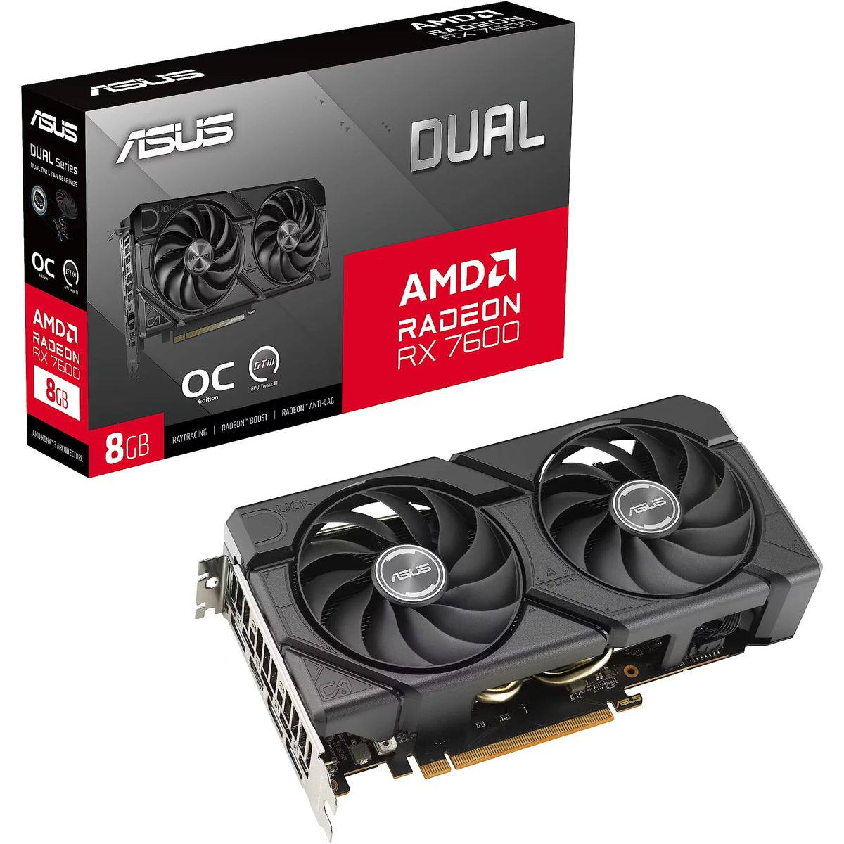 ASUS Dual EVO Radeon RX 7600 8 Go GDDR6 OC — vue 1