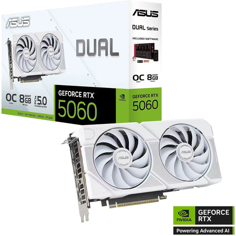 ASUS Dual GeForce RTX 5060 8 Go GDDR7 OC Blanc — vue 1