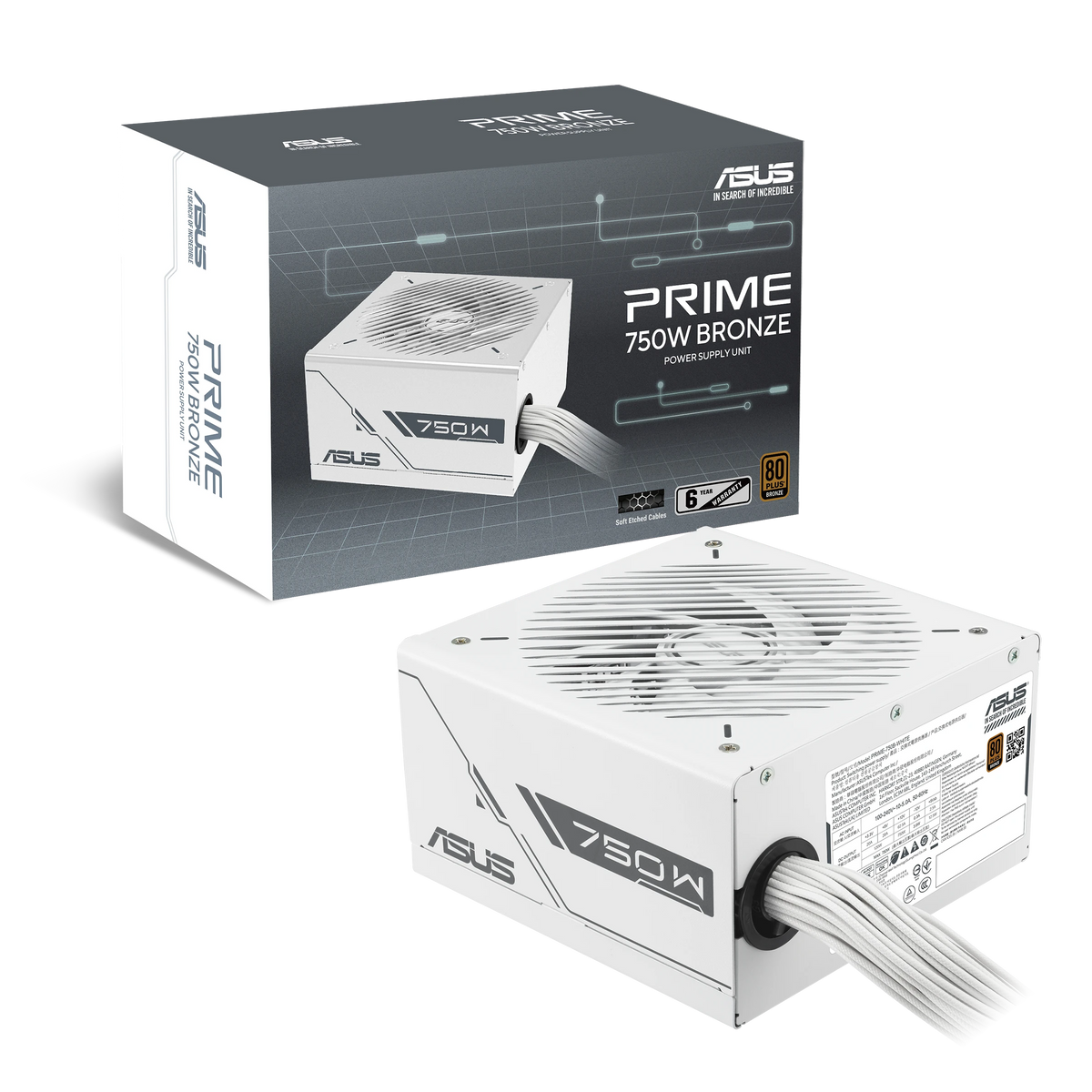 ASUS Prime 750W Bronze White Edition – alimentation PC, vue produit 11 – photo 11