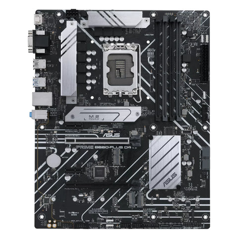 ASUS PRIME B660-PLUS D4 — vue principale sur fond blanc carré — réf. 90MB18X0-M1EAY0