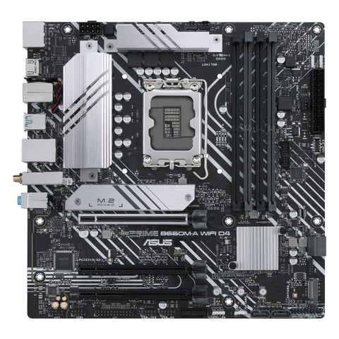 ASUS PRIME B660M-A WIFI D4 — vue principale sur fond blanc carré — réf. 90MB1AE0-M1EAY0