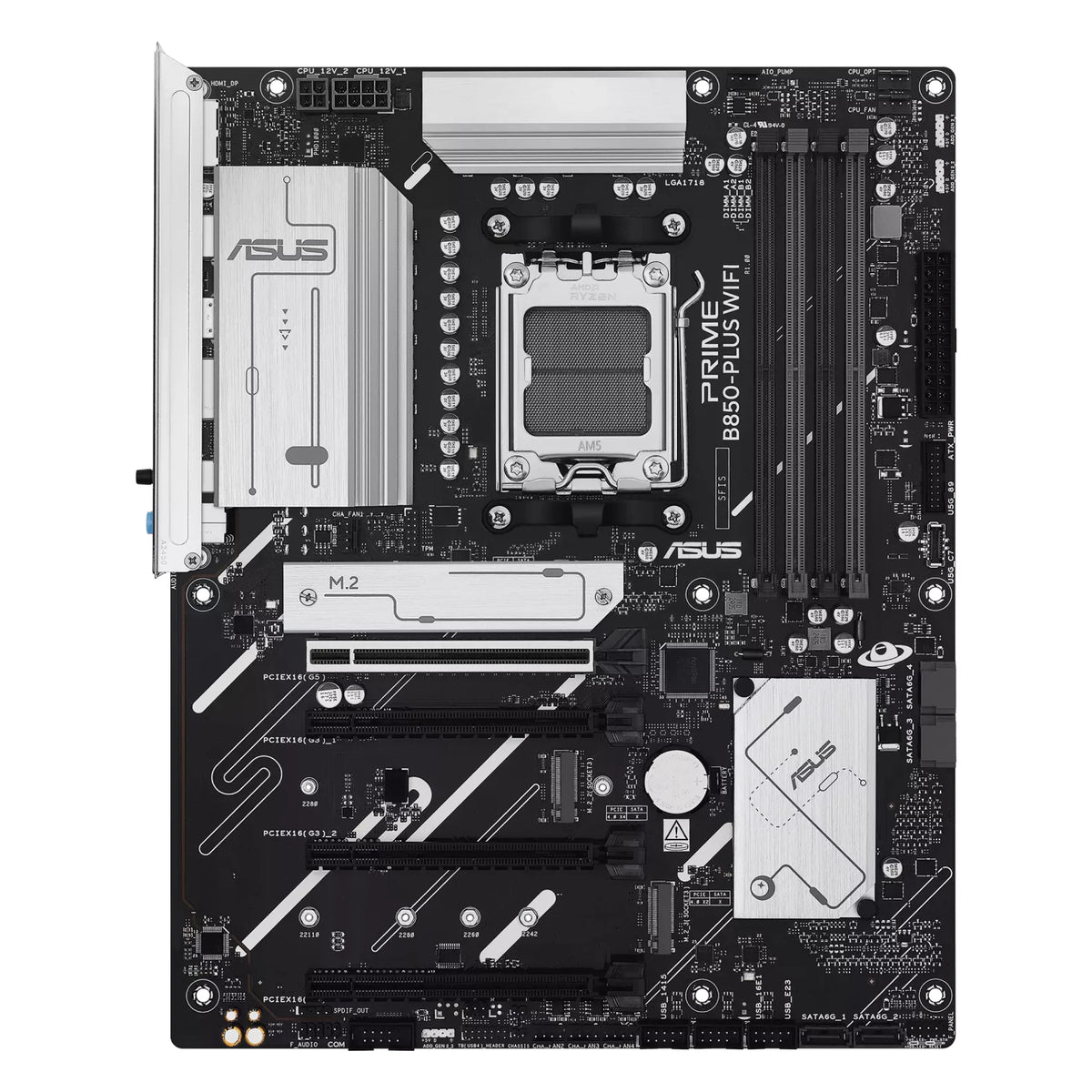ASUS PRIME B850-PLUS WIFI — vue principale sur fond blanc carré — réf. 90MB1L80-M0EAY0