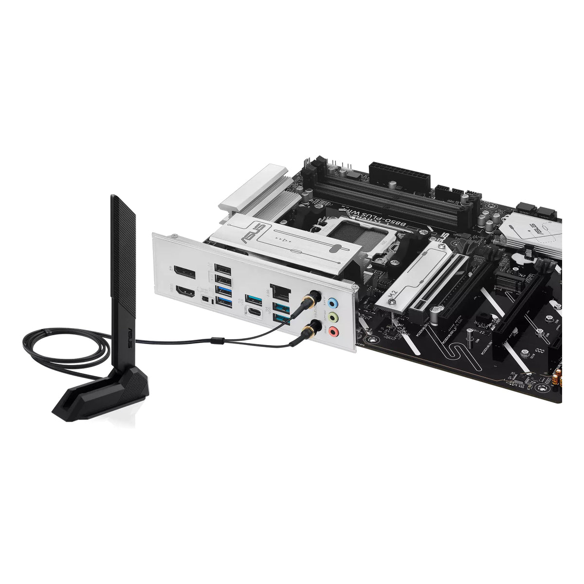 ASUS PRIME B850-PLUS WIFI — vue produit 5 sur fond blanc carré — réf. 90MB1L80-M0EAY0