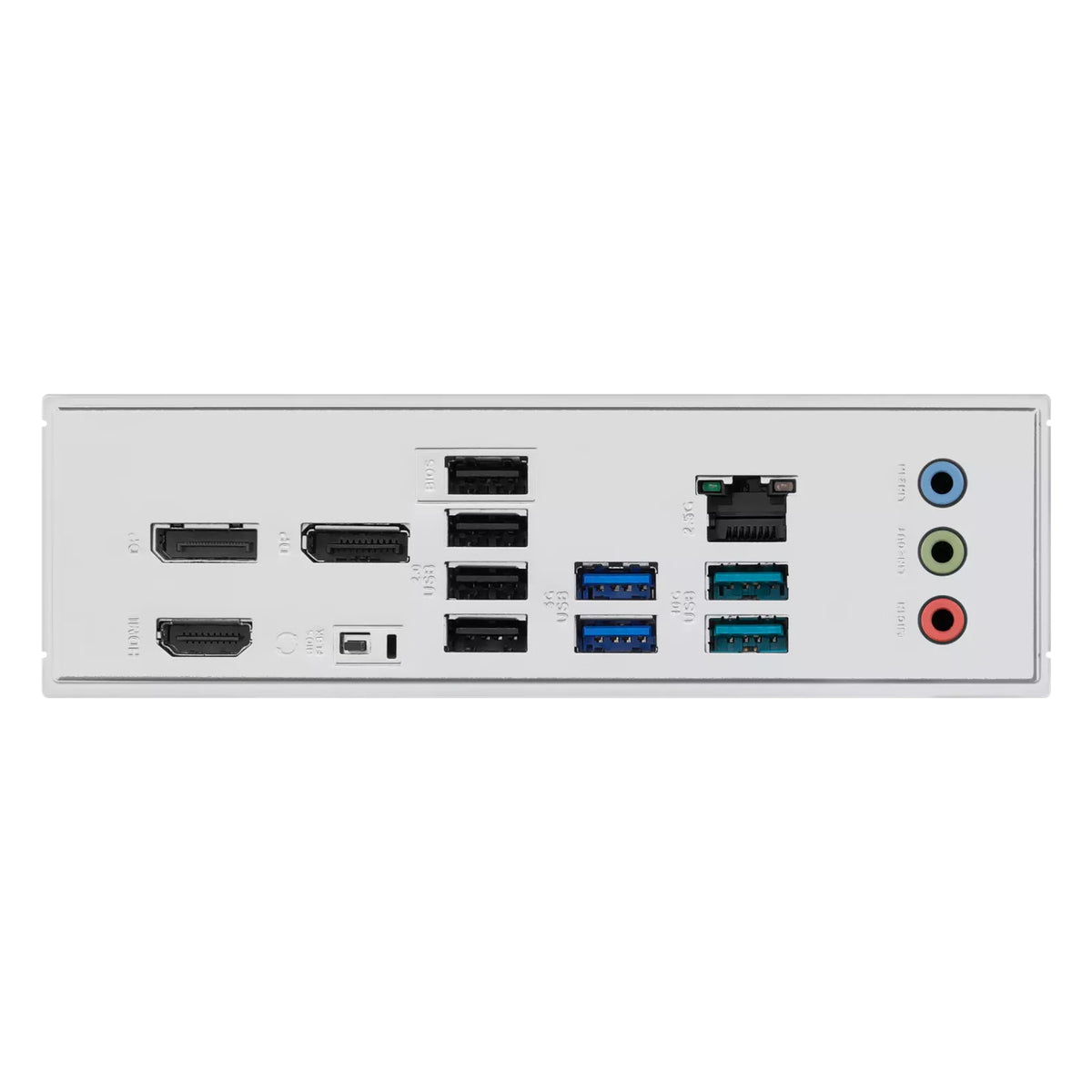 ASUS PRIME B850M-A-CSM — connectique arrière sur fond blanc carré — réf. 90MB1LQ0-M0EAYC