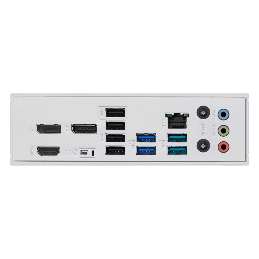ASUS PRIME B850M-A WIFI — connectique arrière sur fond blanc carré — réf. 90MB1LN0-M0EAY0