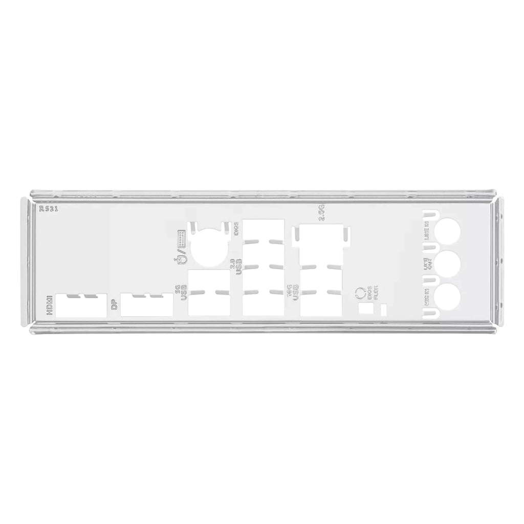 ASUS PRIME B850M-K — plaque des entrées-sorties sur fond blanc carré — réf. 90MB1LV0-M0EAY0