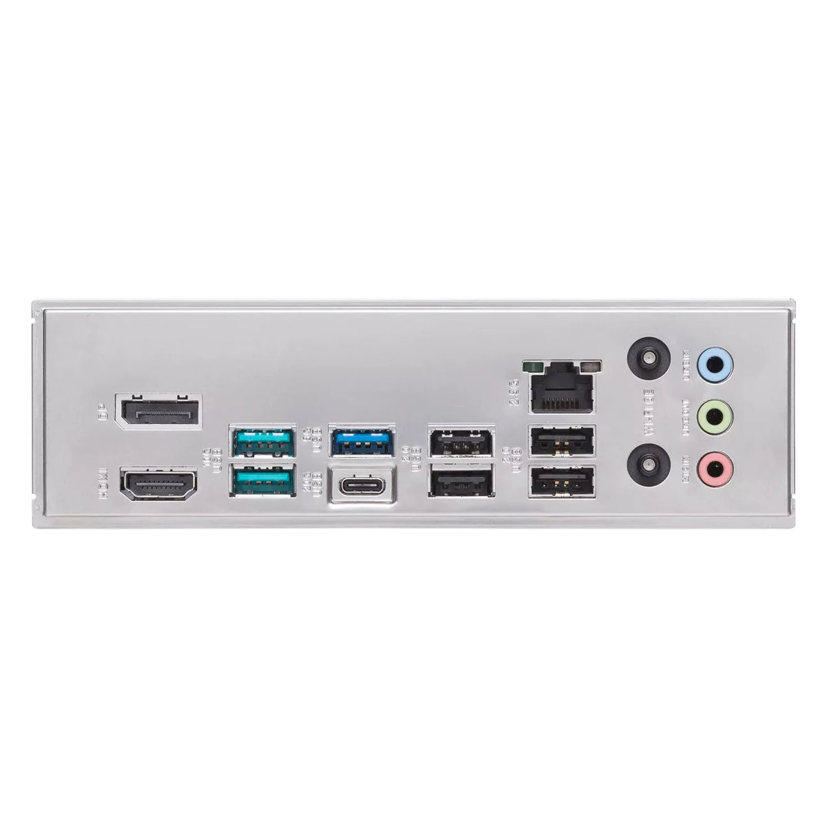 ASUS PRIME B860-PLUS WIFI — plaque des entrées-sorties sur fond blanc carré — réf. 90MB1K50-M0EAY0