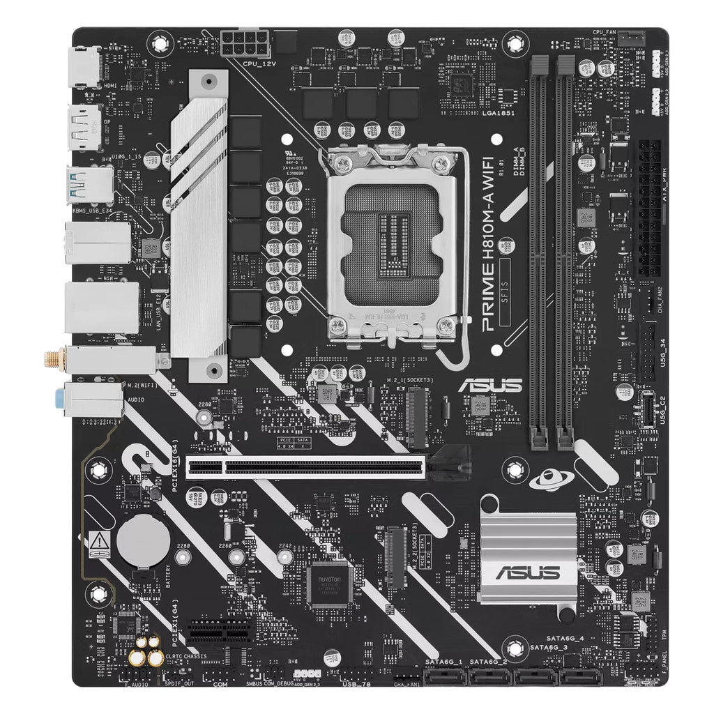 ASUS PRIME H810M-A WIFI — vue principale sur fond blanc carré — réf. 90MB1KJ0-M0EAY0