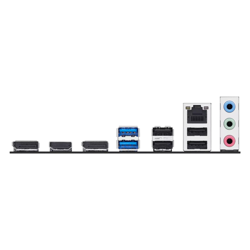 ASUS PRIME H810M-E-CSM — connectique arrière sur fond blanc carré — réf. 90MB1N20-M0EAYC