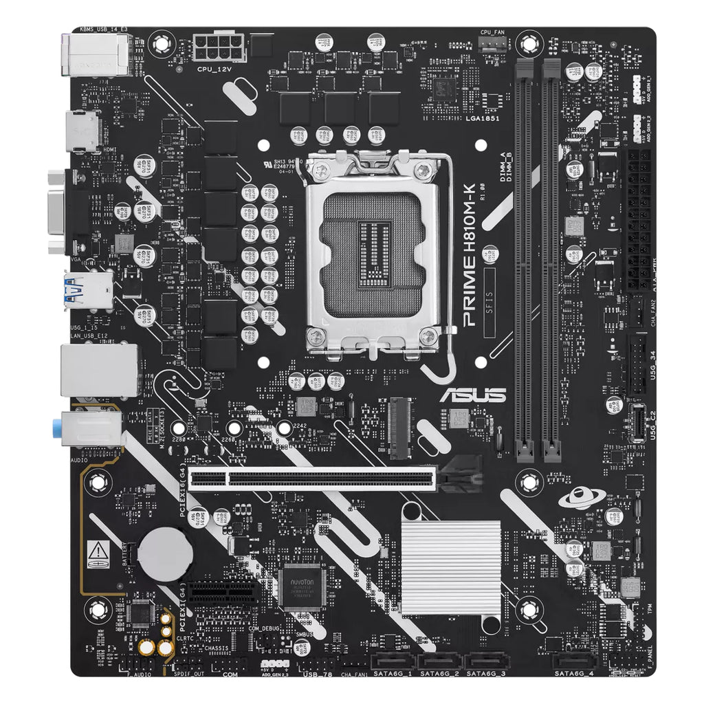 ASUS PRIME H810M-K — vue principale sur fond blanc carré — réf. 90MB1N10-M0EAY0