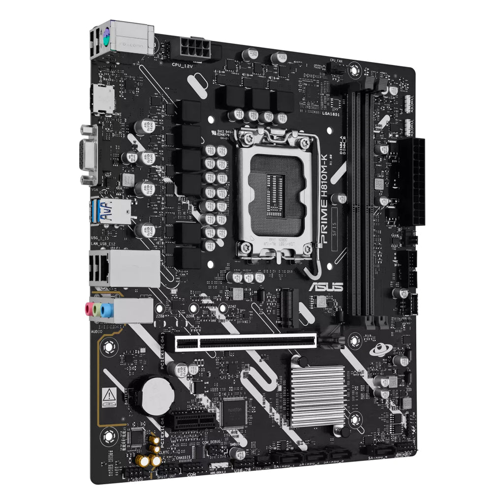 ASUS PRIME H810M-K — connectique arrière sur fond blanc carré — réf. 90MB1N10-M0EAY0