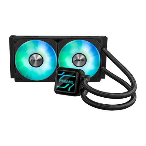 ASUS Prime LC 240 ARGB Noir — vue principale du watercooling AIO sur fond blanc carré — réf. 90RC0111-B0EAY0