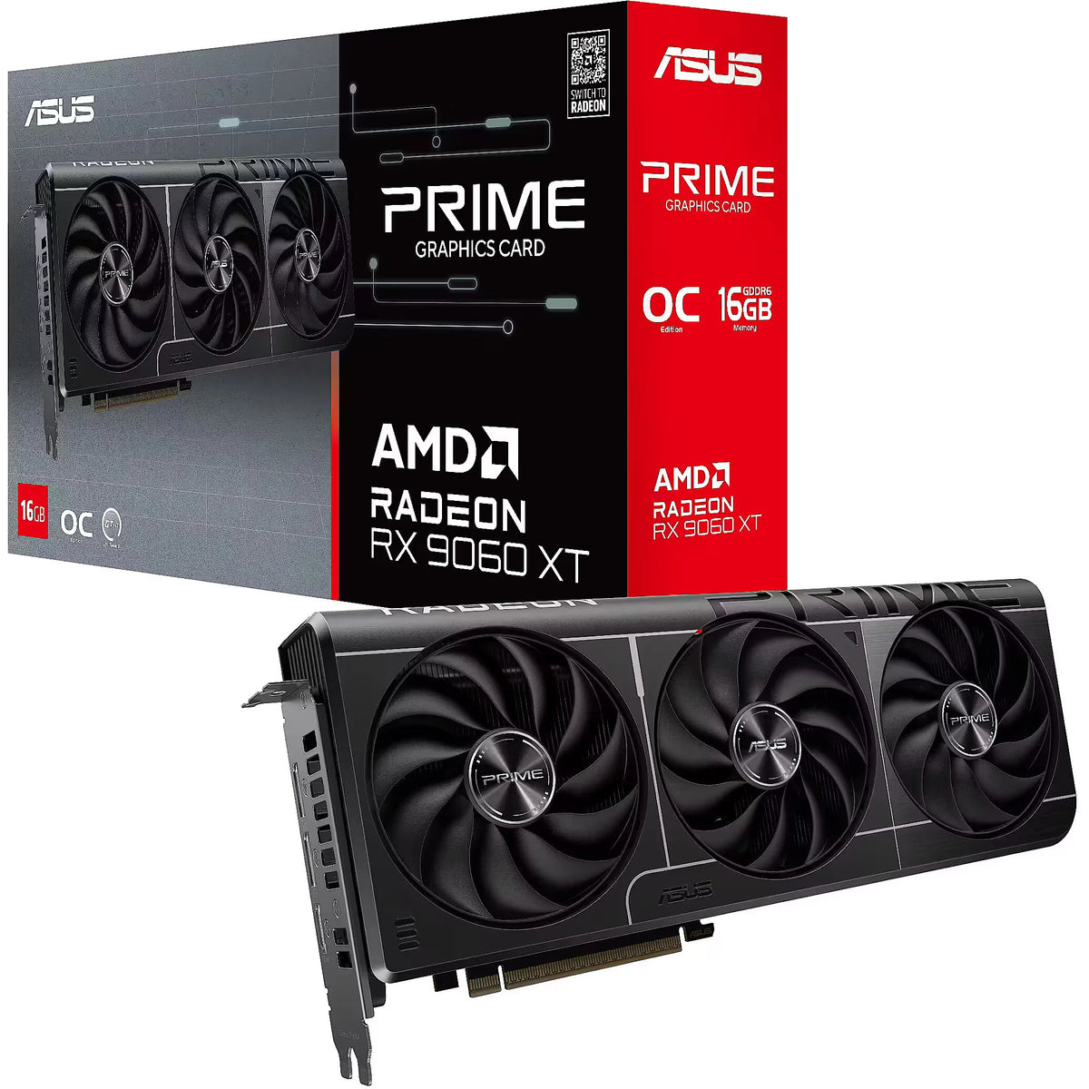 ASUS Prime Radeon RX 9060 XT 16 Go GDDR6 OC — vue 1