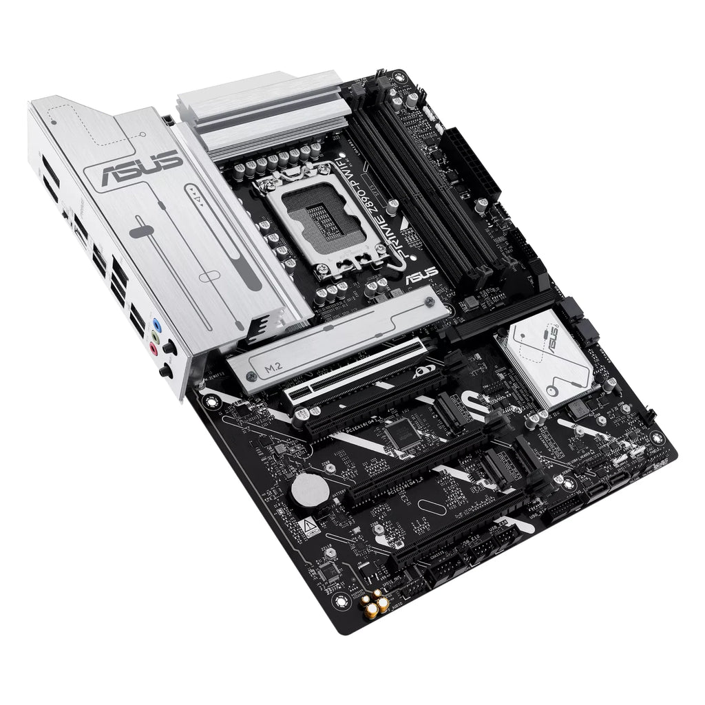 ASUS PRIME Z890-P WIFI — vue en perspective à 45 degrés sur fond blanc carré — réf. 90MB1I70-M0EAY0
