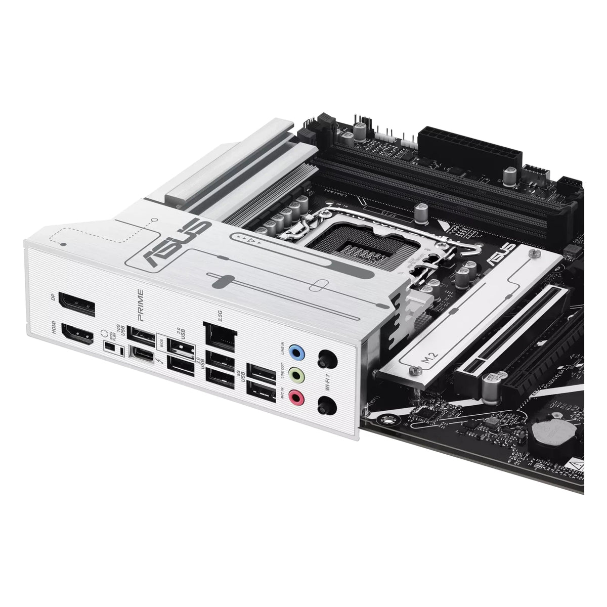 ASUS PRIME Z890-P WIFI — connectique arrière sur fond blanc carré — réf. 90MB1I70-M0EAY0