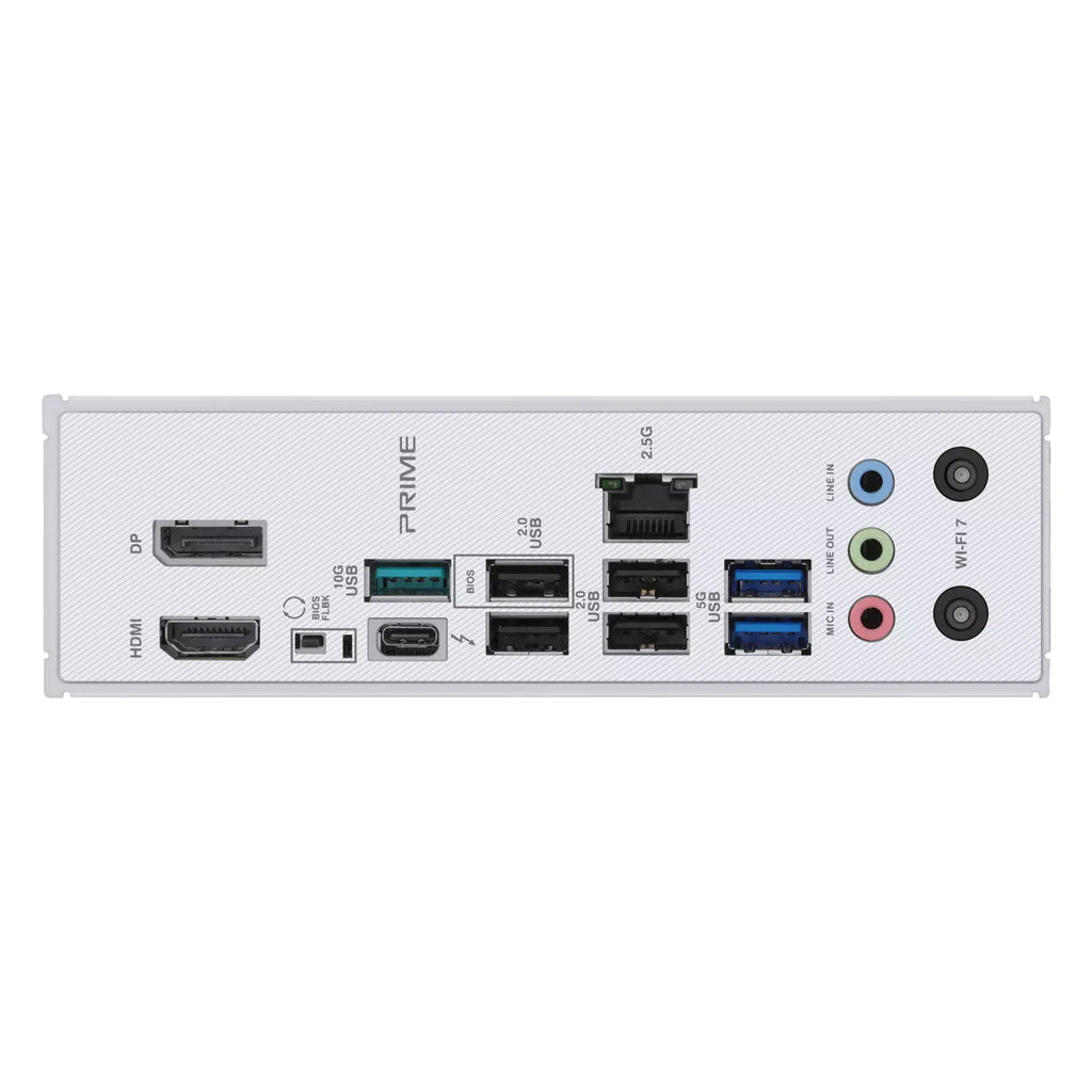 ASUS PRIME Z890-P WIFI — connectique arrière sur fond blanc carré — réf. 90MB1I70-M0EAY0
