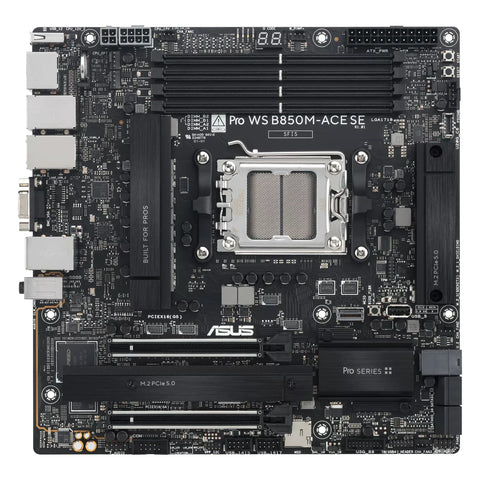 ASUS Pro WS B850M-ACE SE — vue principale sur fond blanc carré — réf. 90MB1MN0-M0EAY0