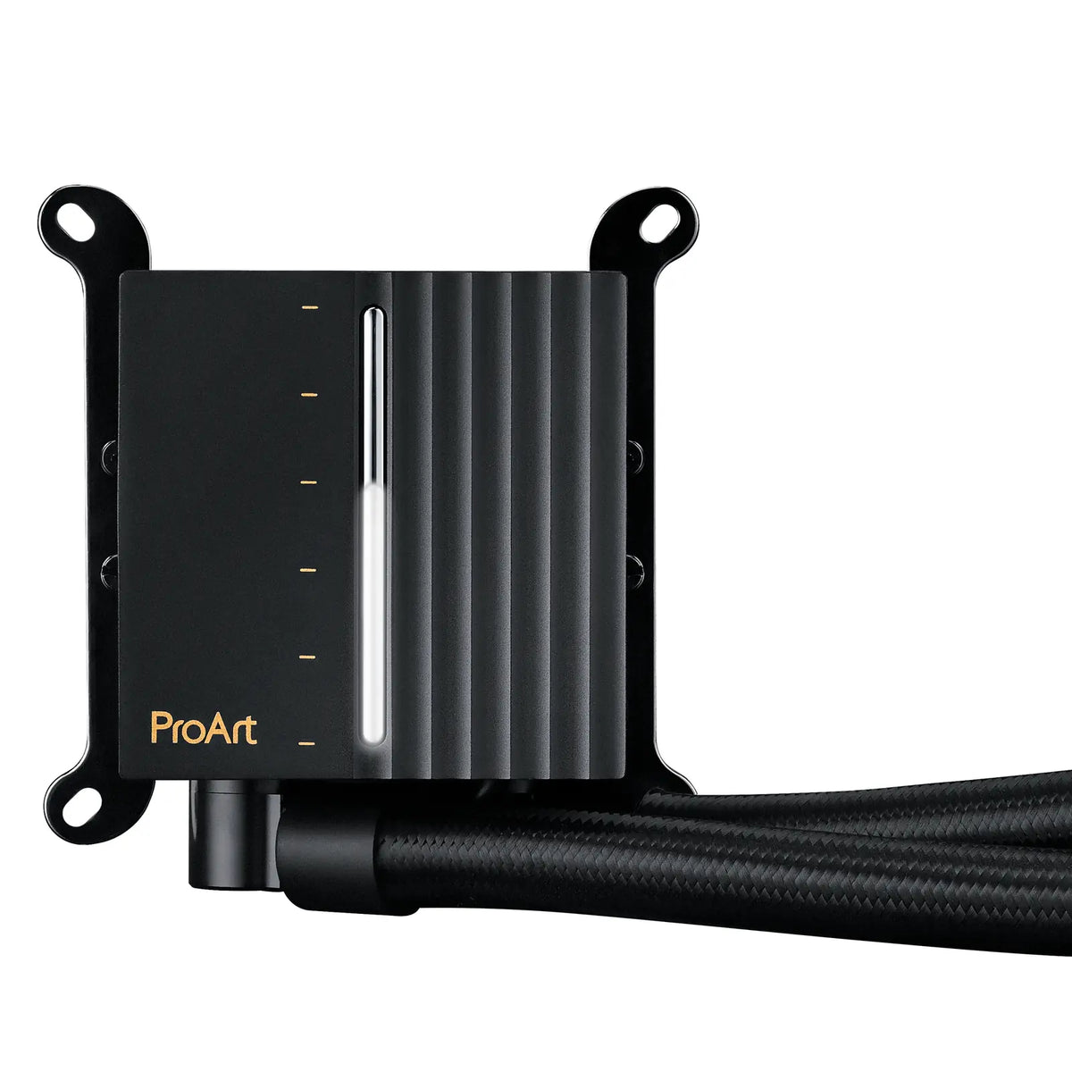 ASUS ProArt LC 240 Noir — vue du dessus bloc du watercooling AIO sur fond blanc carré — réf. 90RC01K0-M0EAY0
