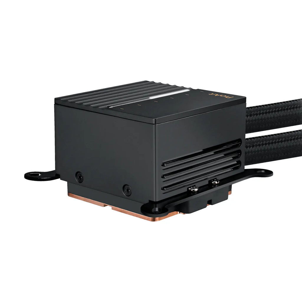 ASUS ProArt LC 240 Noir — vue bloc latéral du watercooling AIO sur fond blanc carré — réf. 90RC01K0-M0EAY0