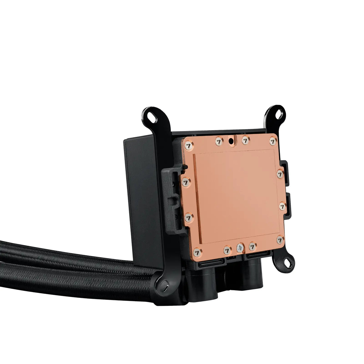 ASUS ProArt LC 240 Noir — vue dessous bloc du watercooling AIO sur fond blanc carré — réf. 90RC01K0-M0EAY0