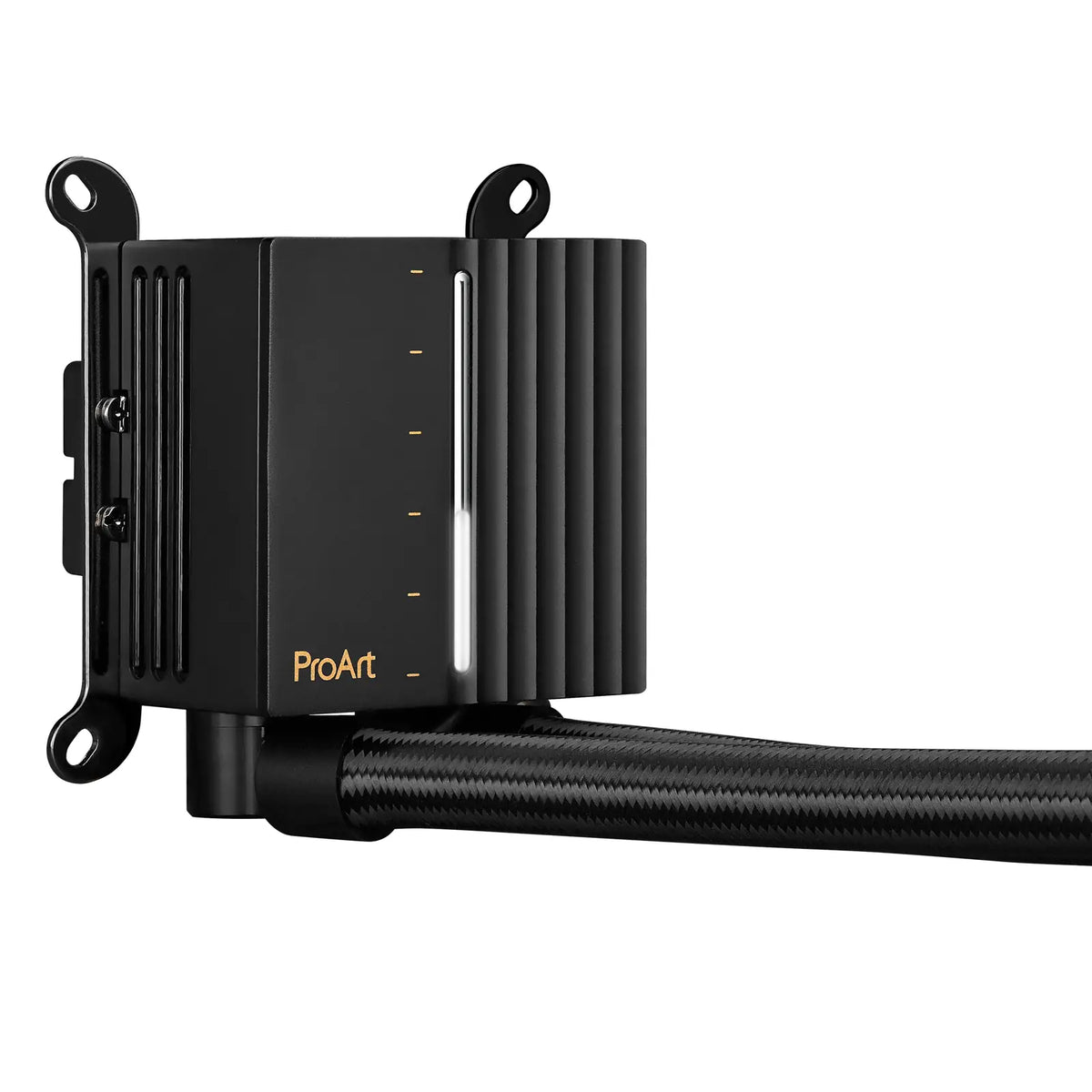 ASUS ProArt LC 240 Noir — vue bloc perspective du watercooling AIO sur fond blanc carré — réf. 90RC01K0-M0EAY0
