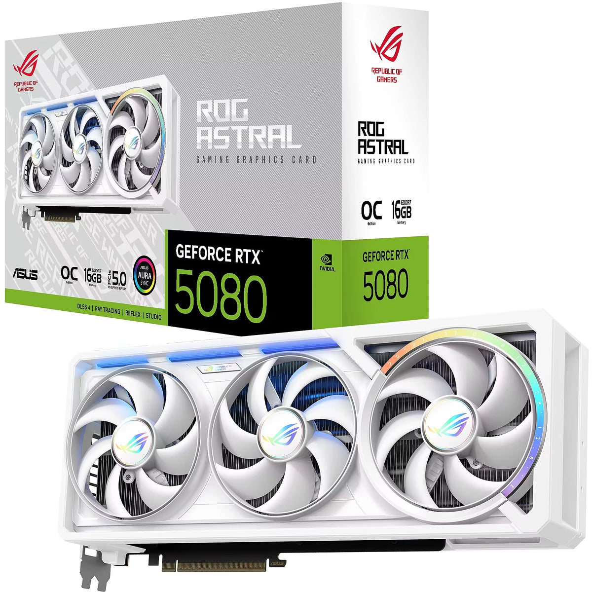 ASUS ROG Astral GeForce RTX 5080 16 Go GDDR7 OC Blanc — vue 1