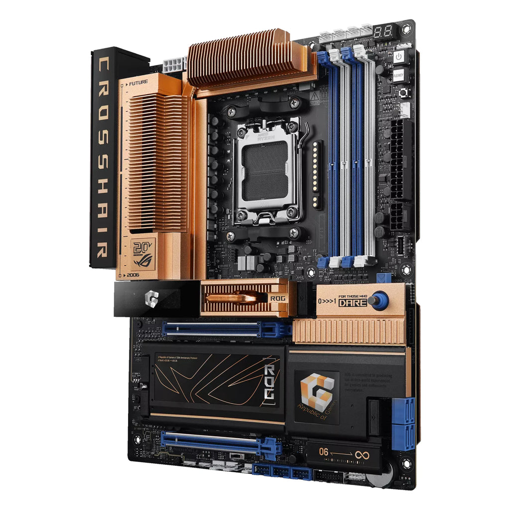 ASUS ROG CROSSHAIR 2006 — vue en perspective à 45 degrés sur fond blanc carré — réf. 90MB1PP0-M0EAY0