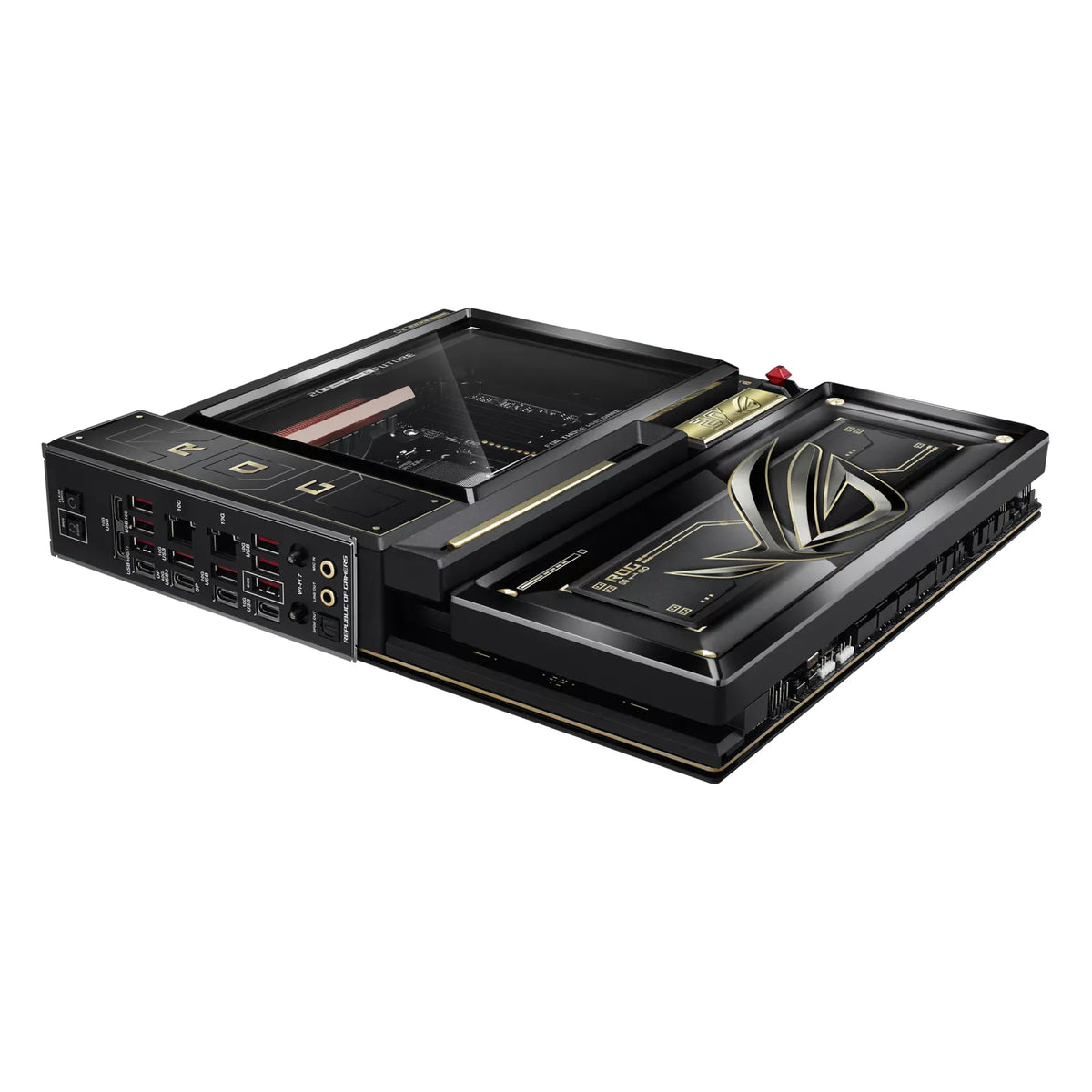 ASUS ROG CROSSHAIR X870E EDITION 20 — connectique arrière sur fond blanc carré — réf. 90MB1PD0-M0EAY0