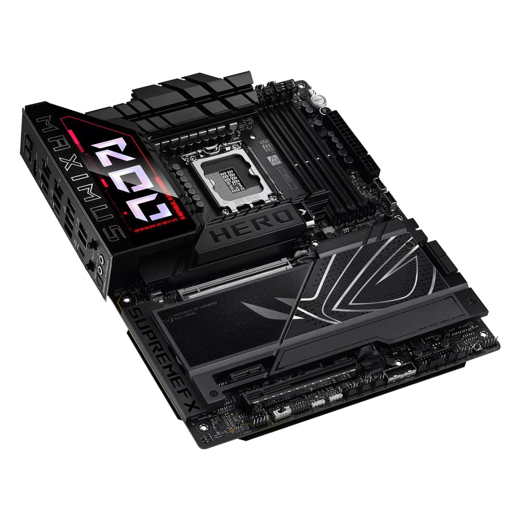 ASUS ROG MAXIMUS Z890 HERO — vue de dessus sur fond blanc carré — réf. 90MB1ID0-M0EAY0
