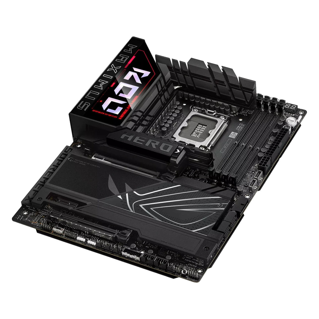 ASUS ROG MAXIMUS Z890 HERO — vue de dessus sur fond blanc carré — réf. 90MB1ID0-M0EAY0