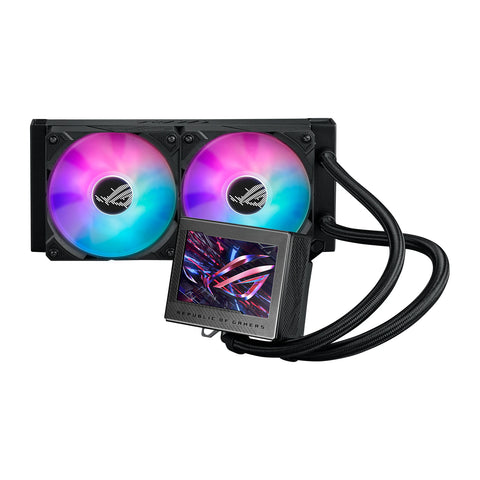 ASUS ROG RYUJIN III 240 ARGB Noir — vue principale du watercooling AIO sur fond blanc carré — réf. 90RC00K1-M0UAY0