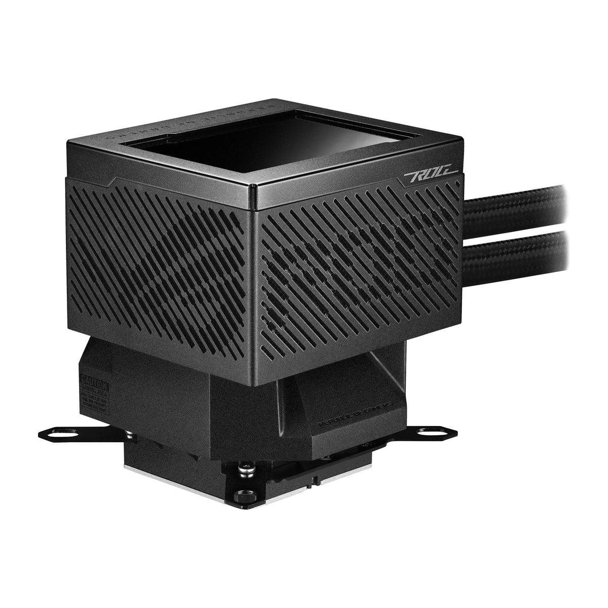 ASUS ROG RYUJIN III 240 ARGB Noir — vue produit 4 du watercooling AIO sur fond blanc carré — réf. 90RC00K1-M0UAY0