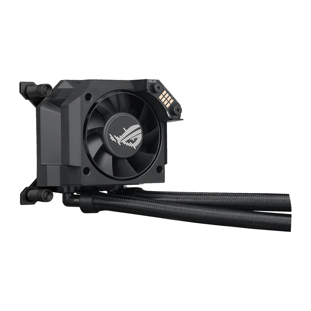 ASUS ROG RYUJIN III 360 ARGB Extreme Noir — vue produit 9 du watercooling AIO sur fond blanc carré — réf. 90RC0131-M0EAY0