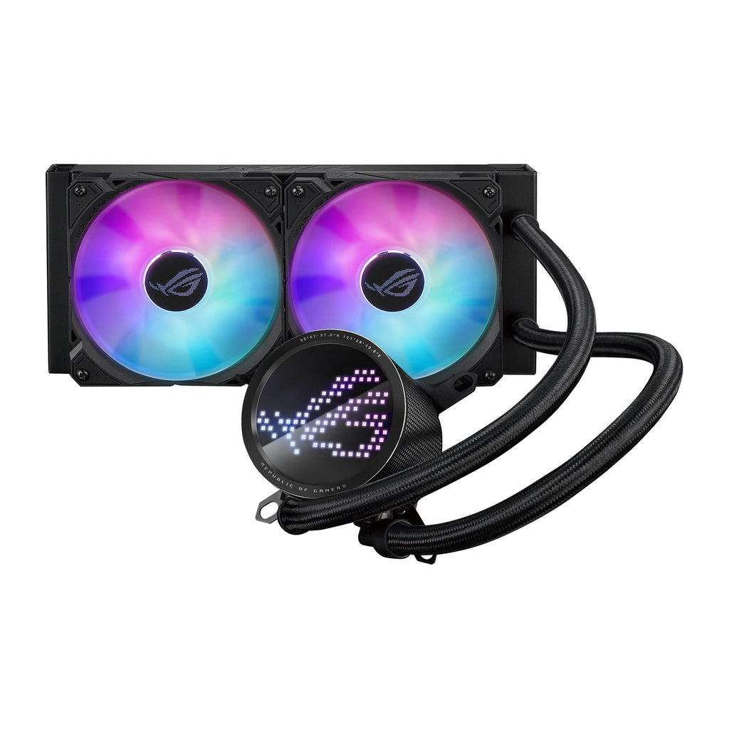 ASUS ROG RYUO III 240 ARGB Noir — vue principale du watercooling AIO sur fond blanc carré — réf. 90RC00J1-M0UAY0