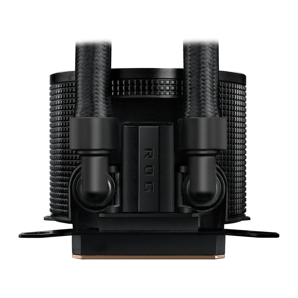 ASUS ROG RYUO III 240 ARGB Noir — vue arrière du watercooling AIO sur fond blanc carré — réf. 90RC00J1-M0UAY0