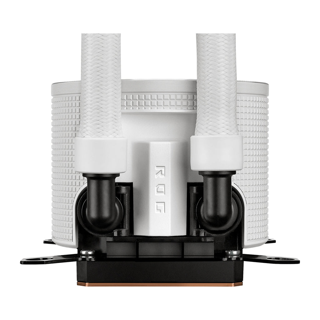 ASUS ROG RYUO III 240 ARGB Blanc — vue de face 3 du watercooling AIO sur fond blanc carré — réf. 90RC00J2-M0UAY0