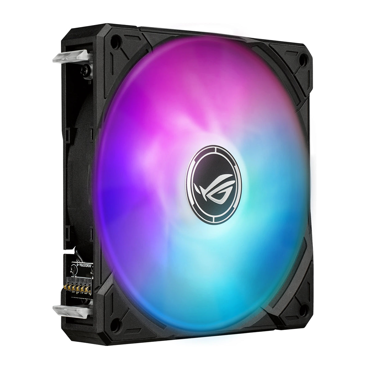 ASUS ROG Ryuo IV SLC 360 ARGB Noir — vue des ventilateurs 4 du watercooling AIO sur fond blanc carré — réf. 90RC0151-B0EAY0