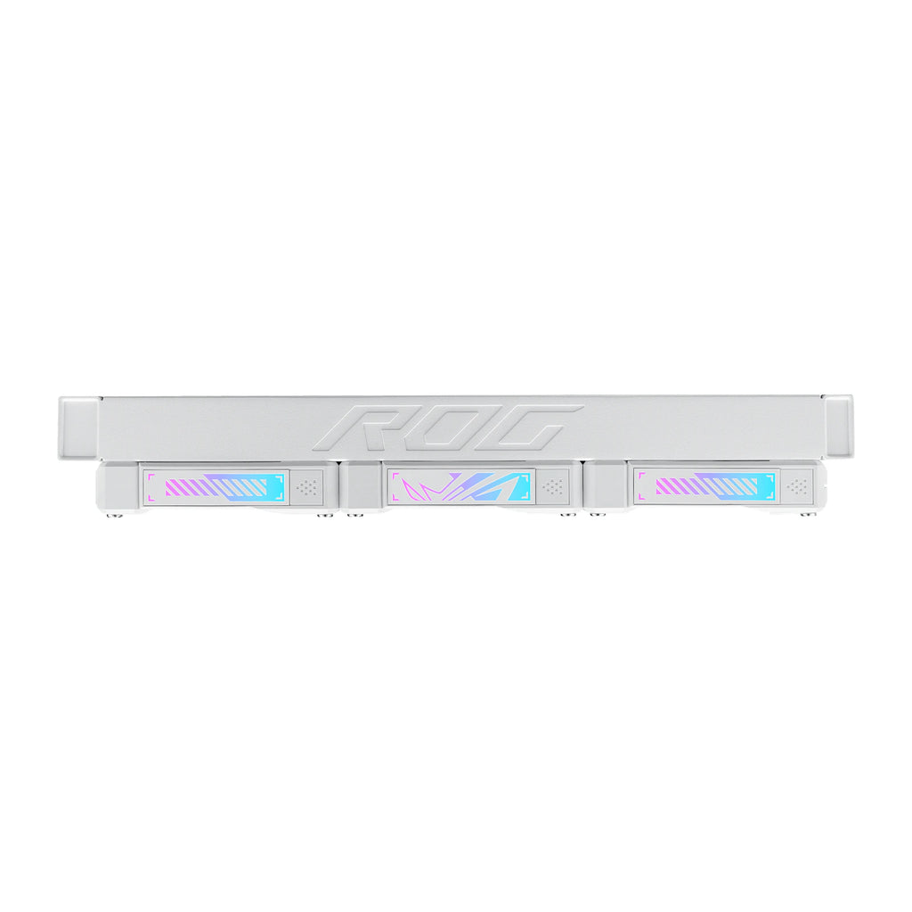ASUS ROG Ryuo IV SLC 360 ARGB Blanc — vue des ventilateurs du watercooling AIO sur fond blanc carré — réf. 90RC0152-B0EAY0