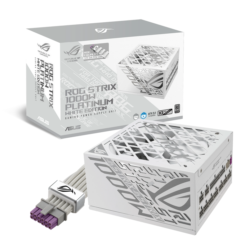 ASUS ROG Strix 1000W Platinum White Edition – alimentation PC, boîte et contenu – photo 16