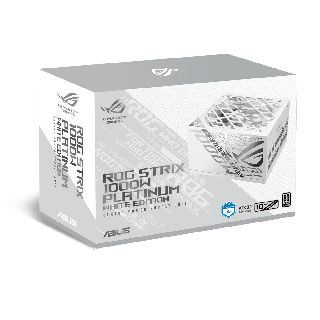 ASUS ROG Strix 1000W Platinum White Edition – alimentation PC, boîte et contenu – photo 17