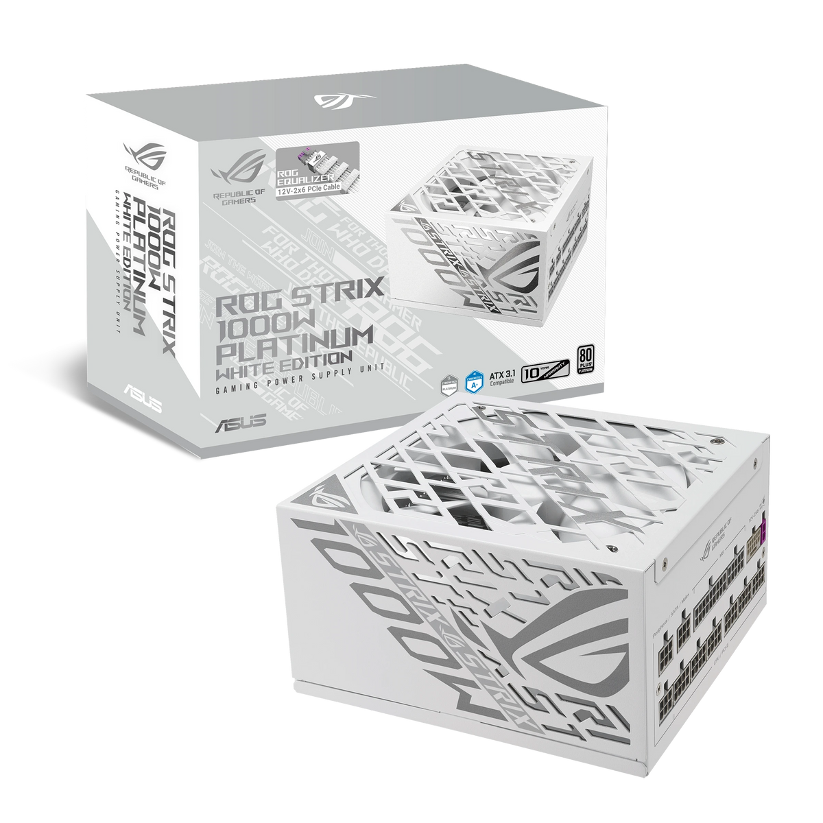 ASUS ROG Strix 1000W Platinum White Edition (ROG Equalizer) – alimentation PC, boîte et contenu – photo 15